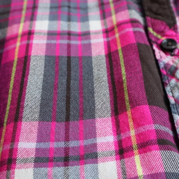 Terra & Sky Pink and Gray Plaid Shirt - Picture 3 of 4